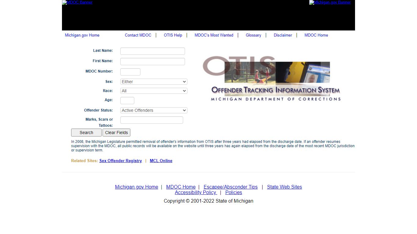 Offender Tracking Information System (OTIS)